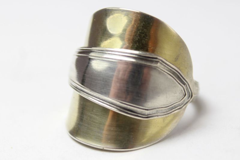 800er Silberbesteck-Ring, handgefertigt aus Besteck, Größe etwa 66 (21,1 mm)