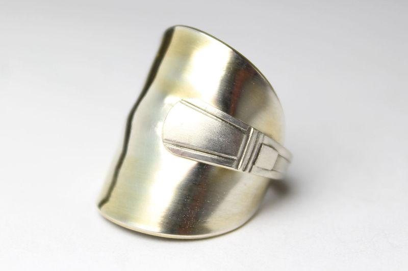 800er Silberbesteck-Ring, handgefertigt aus Besteck, Größe etwa 52 (16,5 mm)