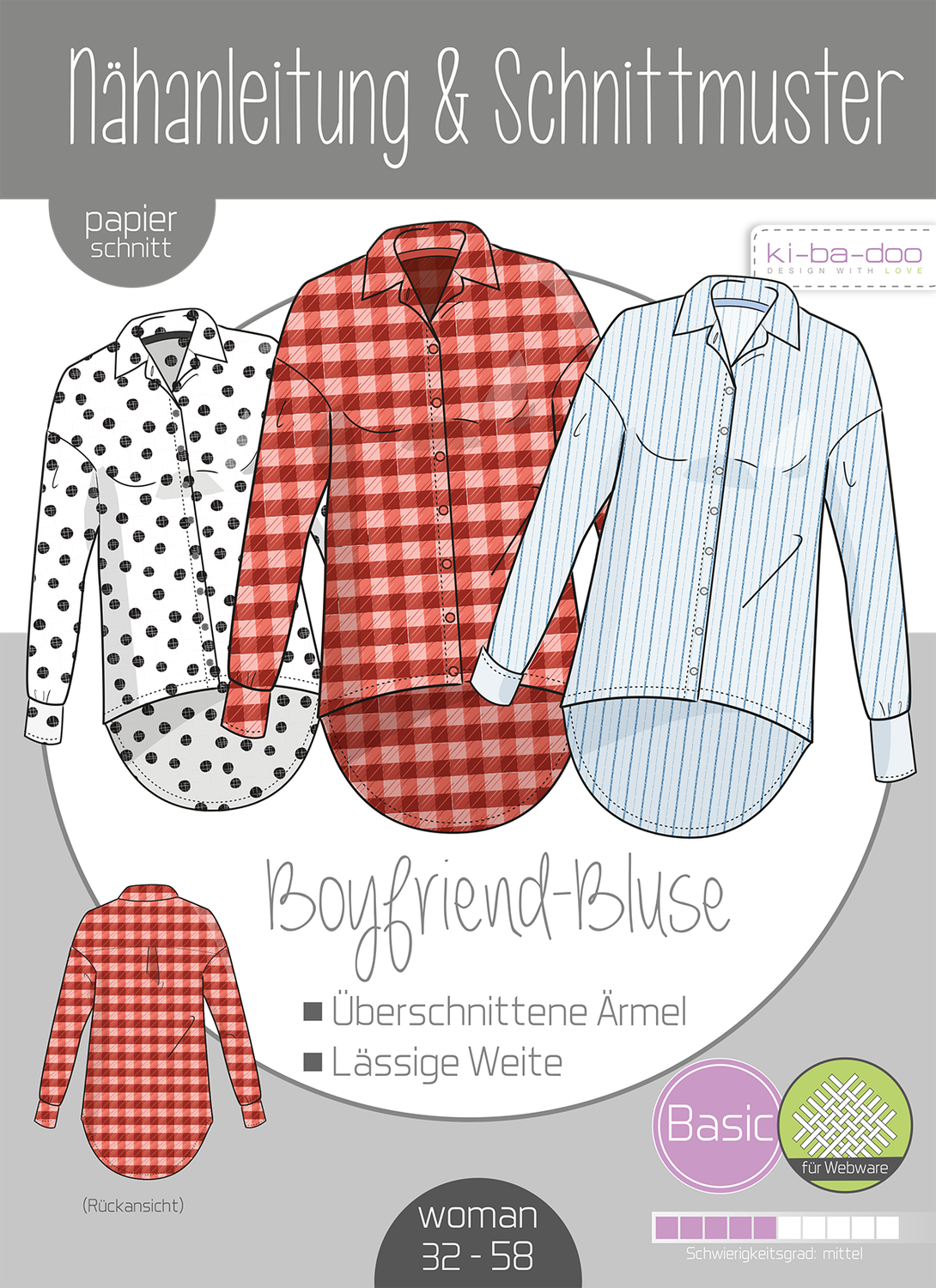 Papierschnittmuster Boyfriend Bluse