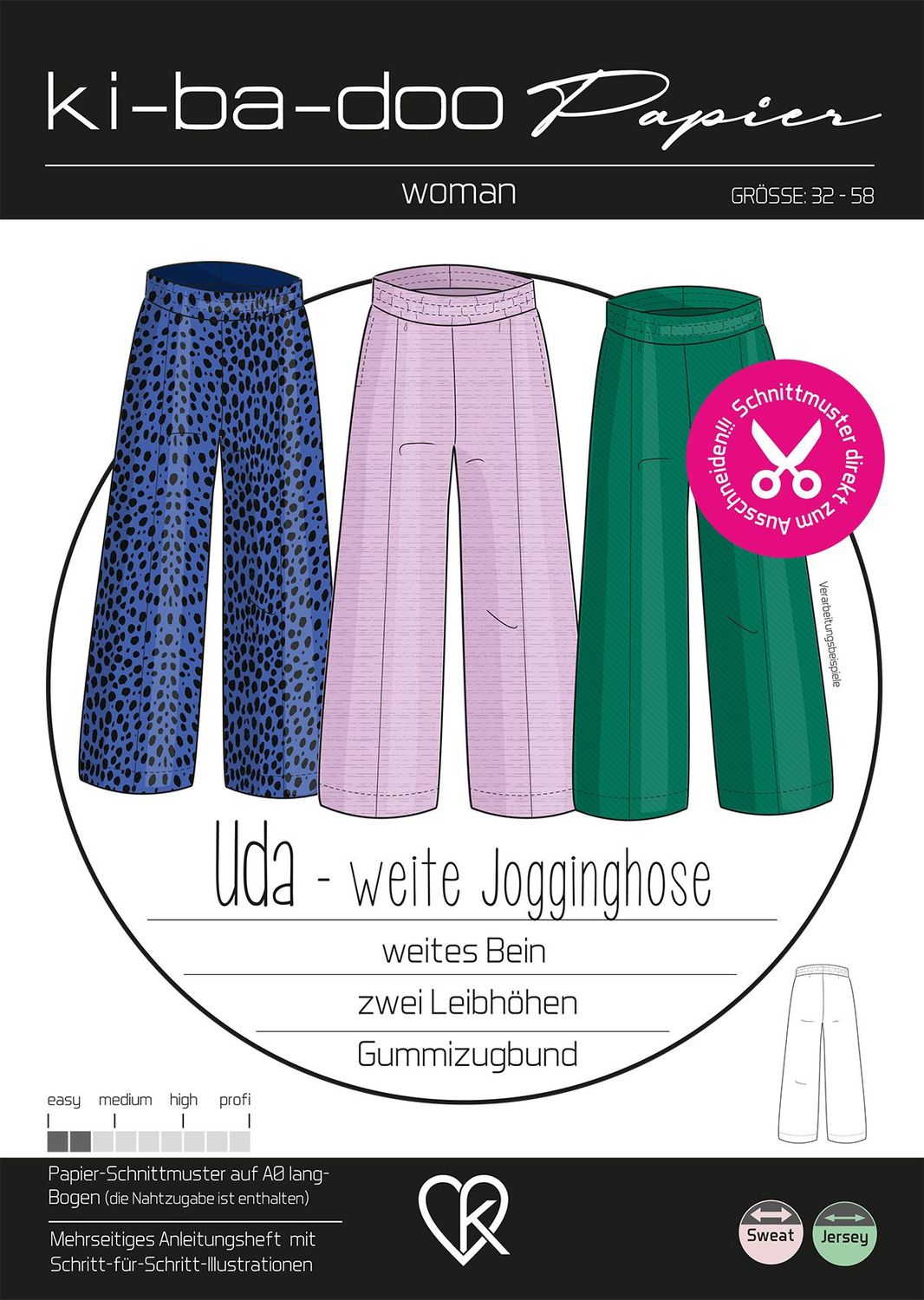 Papierschnittmuster Uda Jogginghose