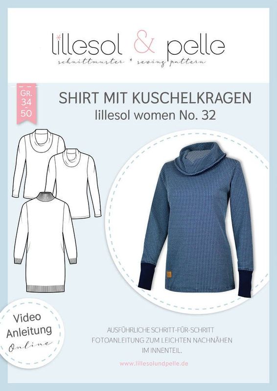 Papierschnittmuster Shirt mit Kuschelkragen No. 32