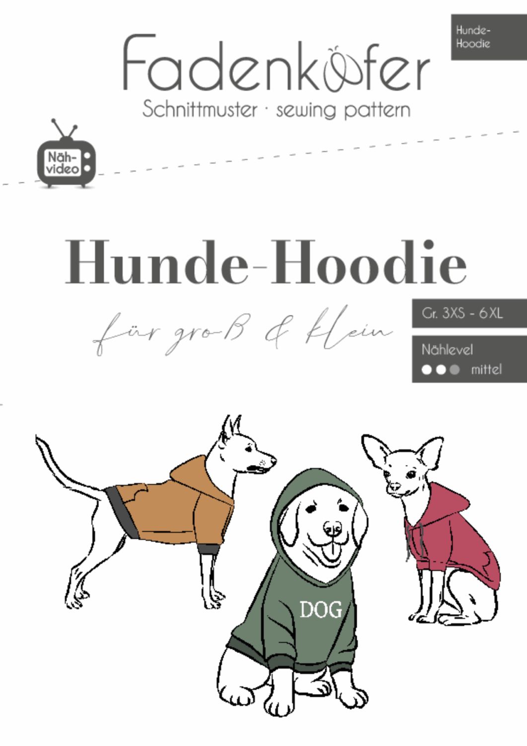 Schnittmuster Hunde Hoodie