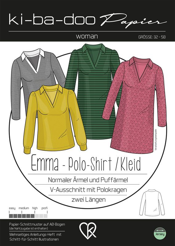 Schnittmuster Poloshirt/-kleid Emma