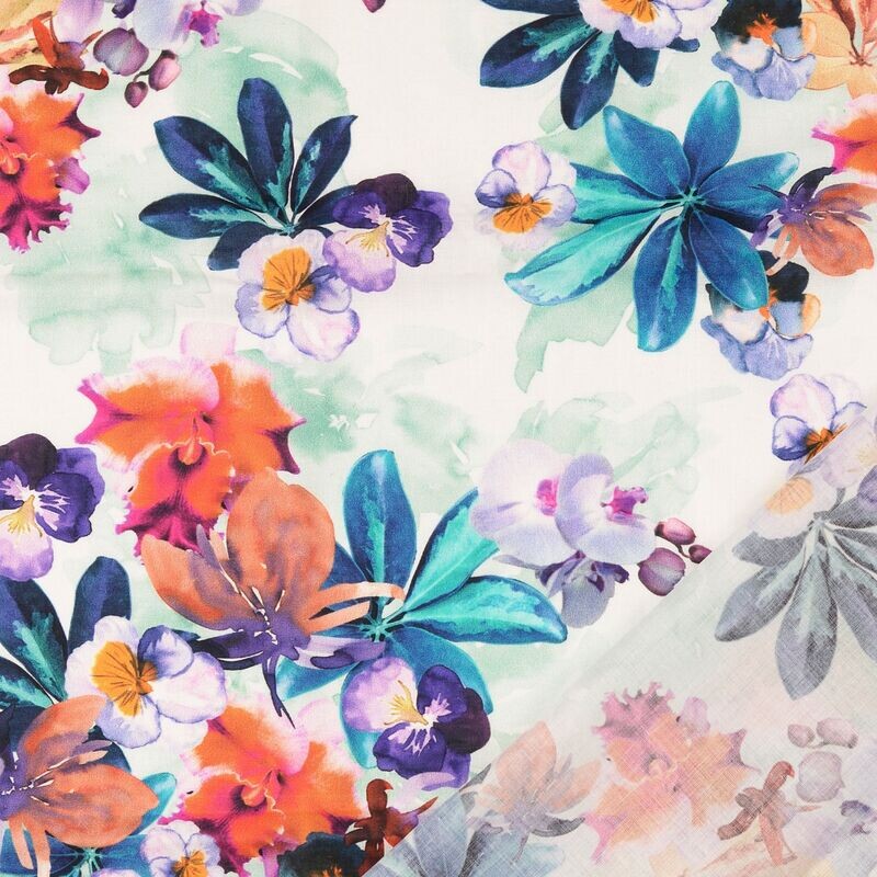 Baumwoll Voile Orchidee