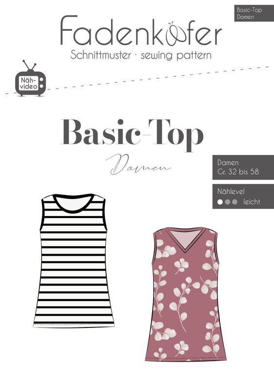 Papierschnittmuster Basic-Top Damen