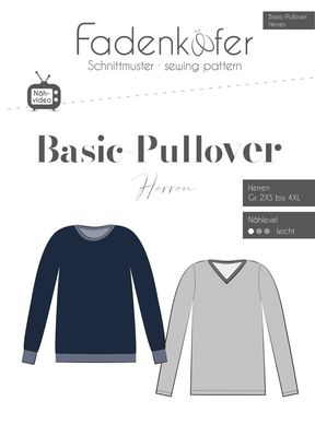Papierschnittmuster Basic-Pullover Herren
