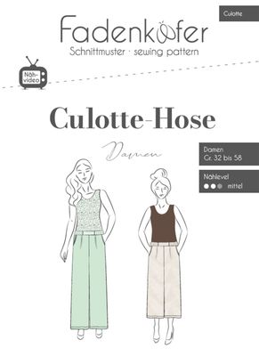 Papierschnittmuster Culotte-Hose Damen