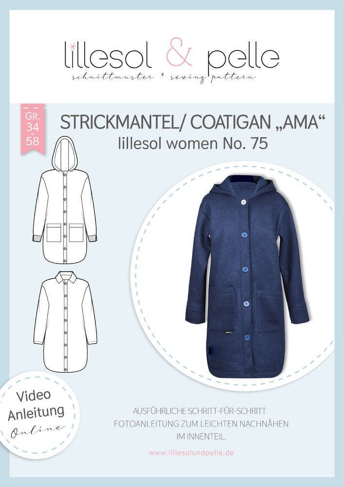 Papierschnitt Strickmantel/Coatigan Ama No. 75 Damen