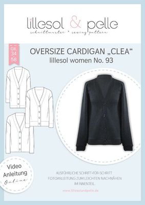 Papierschnitt Oversize Cardigan Clea No.93 Damen Papierschnitt Oversize Cardigan Clea No.93 Damen