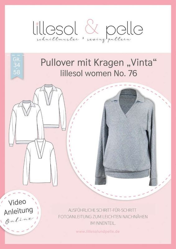Papierschnitt Pullover mit Kragen Vinta No. 76 Papierschnitt Pullover mit Kragen Vinta No. 76