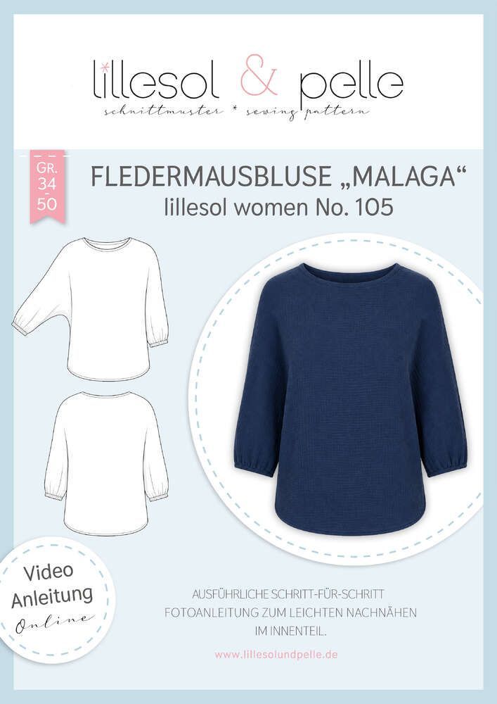 Papierschnitt Fledermausbluse Malaga No. 105 Damen Papierschnitt Fledermausbluse Malaga No. 105 Damen
