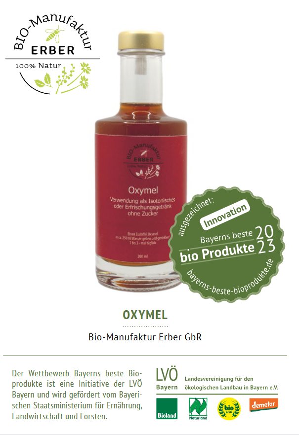 Oxymel  mit  Bio-Waldhonig (66%) und Bio-Apfelessig 200 ml