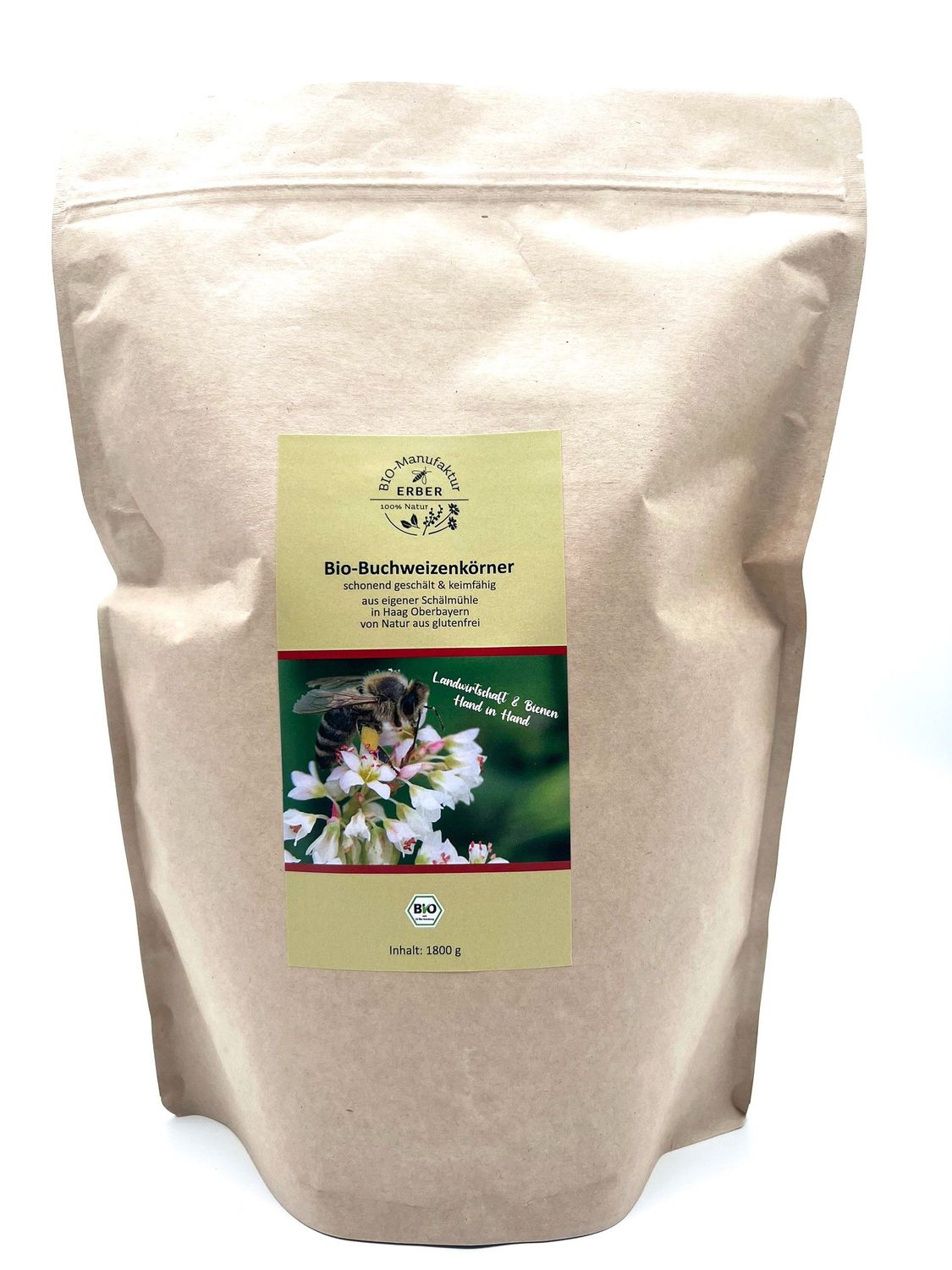 Bio-Buchweizenkörner geschält 1800 g - glutenfrei, keimfähig