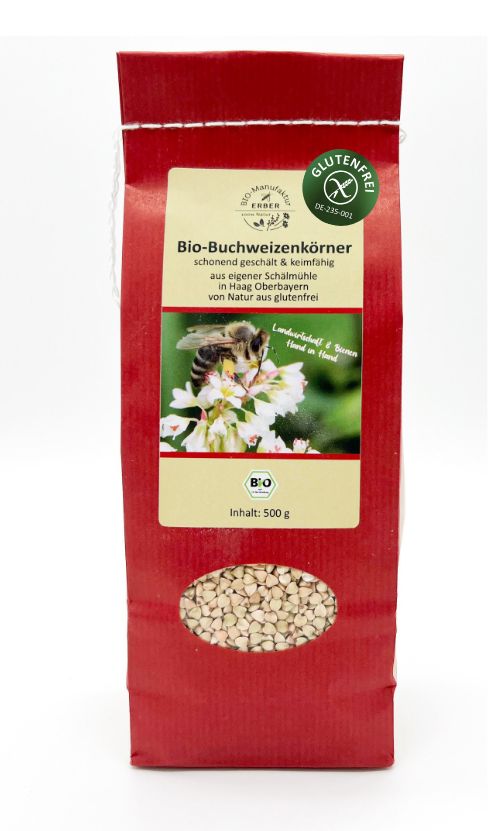 Bio-Buchweizenkörner geschält 500 g - "glutenfrei" zertifiziert, keimfähig
