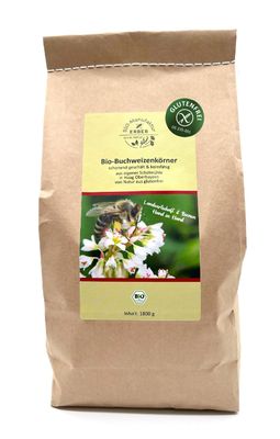Bio-Buchweizenkörner geschält 1800 g - "glutenfrei" zertifizert, keimfähig