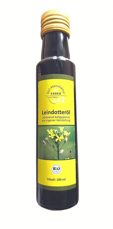 Bio-Leindotteröl 100 ml- regional aus Oberbayern- Demeter Landwirtschaft Bio-Leindotteröl 100 ml- regional aus Oberbayern- Demeter Landwirtschaft