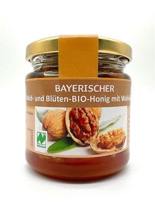 Naturland Bio-Wald-und Blütenhonig mit Bio-Walnüssen 210 g