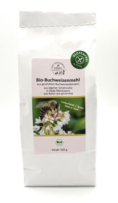 Bio-Buchweizenmehl 500 g - "glutenfrei" zertifiziert, aus deutscher Demeter Landwirtschaft,  perfekt für leckere Pfannkuchen!