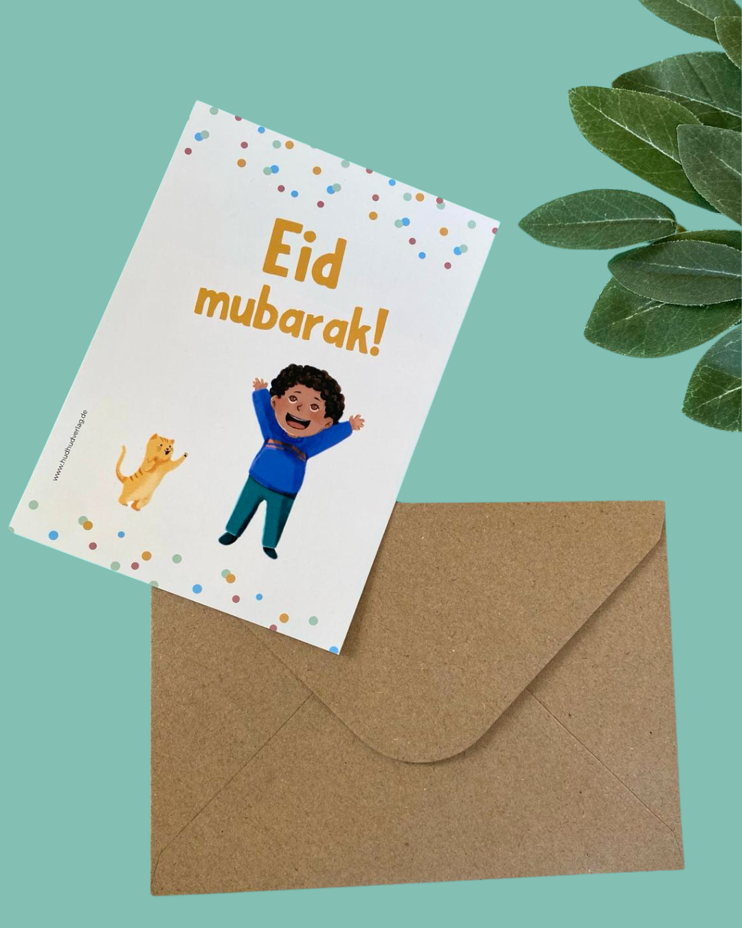 Grußkarte "Eid mubarak" mit Umschlag