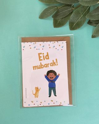 Grußkarte "Eid mubarak" mit Umschlag