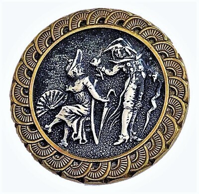 A LARGE 19TH CENTURY IVOROID BUTTON