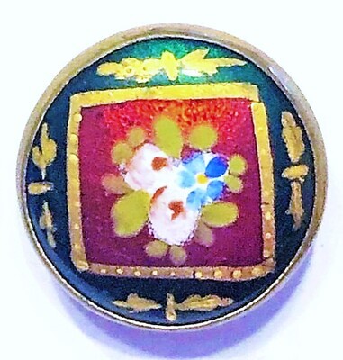 A LOVELY 19TH CENTURY BASSE TAILLE ENAMEL BUTTON