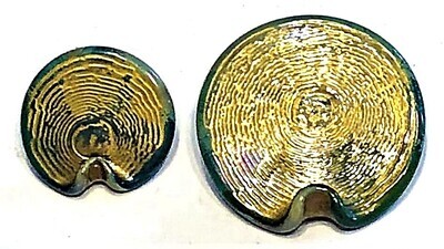 A MOTHER DAUGHTER PAIR OF BIMINI GLASS BUTTONS