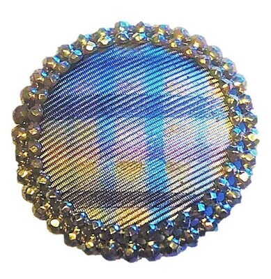 A VERY UNUSUAL FAUX FABRIC METAL BUTTON
