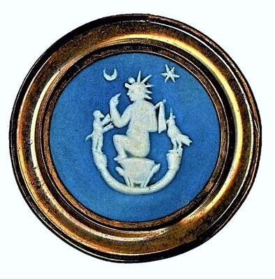 A LARGE 18TH CENTURY WEDGEWOOD BUTTON IN COPPER