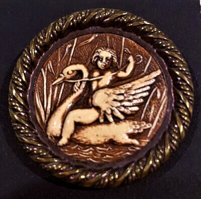 A RARE SOLID LARGE 19TH CENTURY IVOROID BUTTON