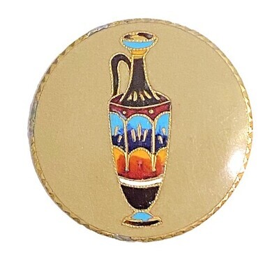 A LATE 19TH CENTURY COLORFUL ENAMEL OF A VESSEL