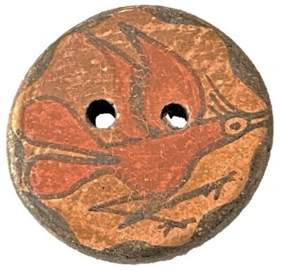 AN UNUSUAL 20TH CENTURY LARGE ZIA POTTERY BUTTON