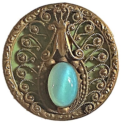 SCARCE AND UNUSUAL CASEIN JEWELED BACKGROUND BUTTON