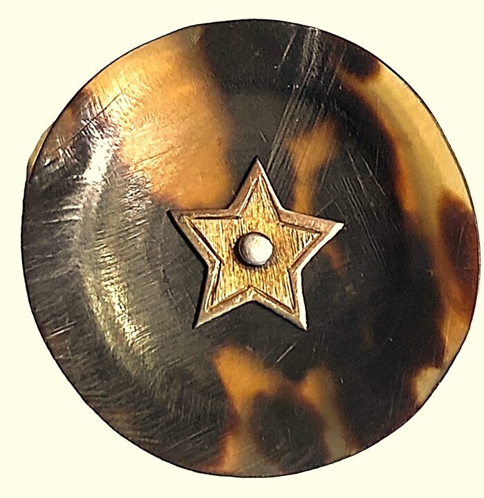 A WONDERFUL LARGE GENUINE TORTOISE SHELL BUTTON