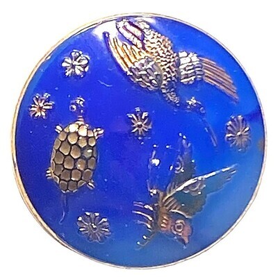 A WONDERFUL 19TH CENTURY PICTORIAL GLASS BUTTON