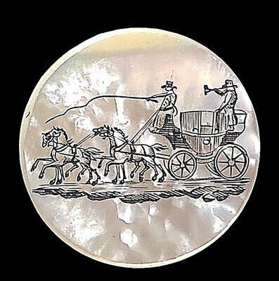 AN EARLY 19TH CENTURY SCARCE SIZE COACHING PEARL BUTTON.