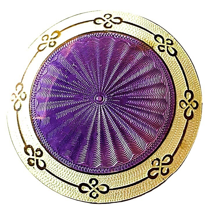 A rare large size Levinger Guilloche enamel button!