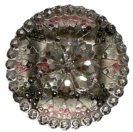 A BEAUTIFUL 19TH CENTURY LARGE LACY GLASS BUTTON!