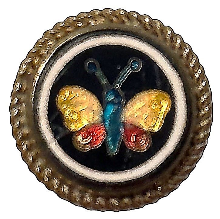 AN EXQUISITE FOIL BUTTERFLY BUTTON!