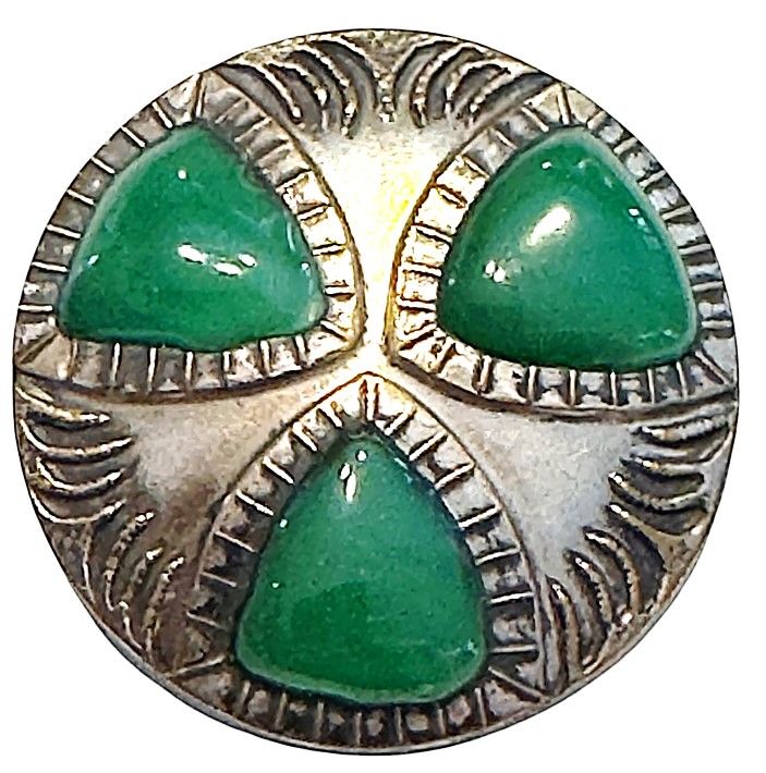 A rare Arts and Crafts period Plique A Jour enamel button!