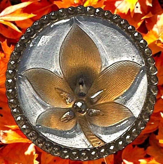 An exquisite large 19th century Lacy glass button!