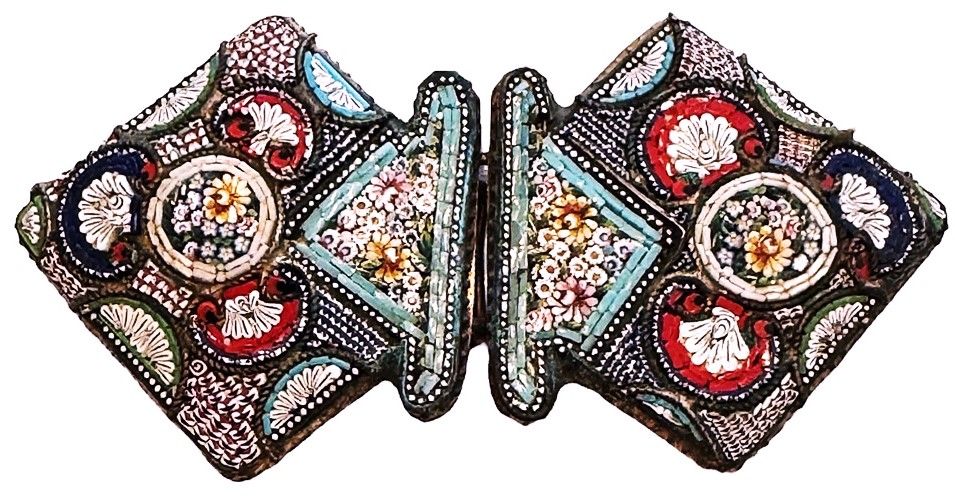 An early 20th century Italian Mosaic 2 Piece Buckle!