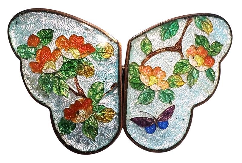 A 3=2 Piece pictorial realistic shaped Gin Bari enamel buckle!