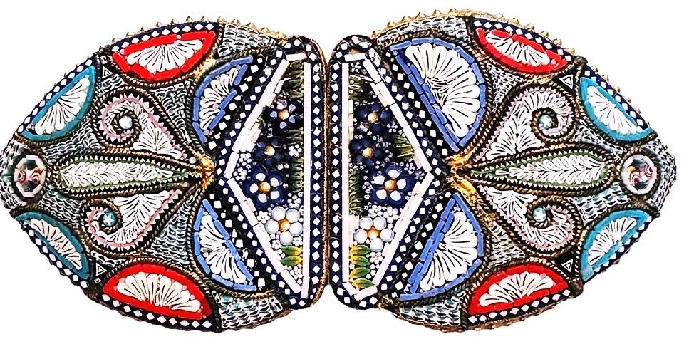 Early 20th century 2 piece Italian Mosaic Buckle!