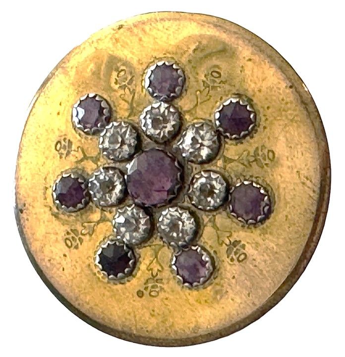 A very Rare 2 color Jeweled 18th century Copper Button!
