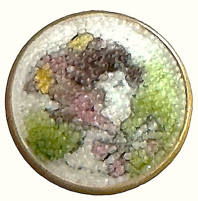 Scarce early 20th century Coralene Glass button!