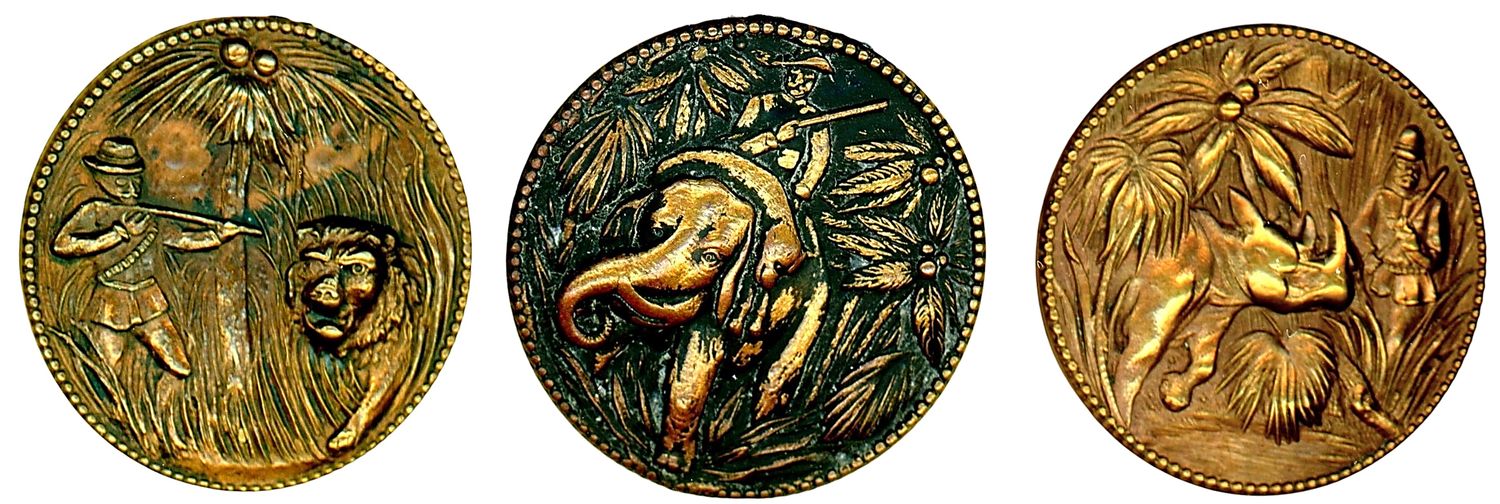 A set of Teddy Roosevelt Big Game Buttons!