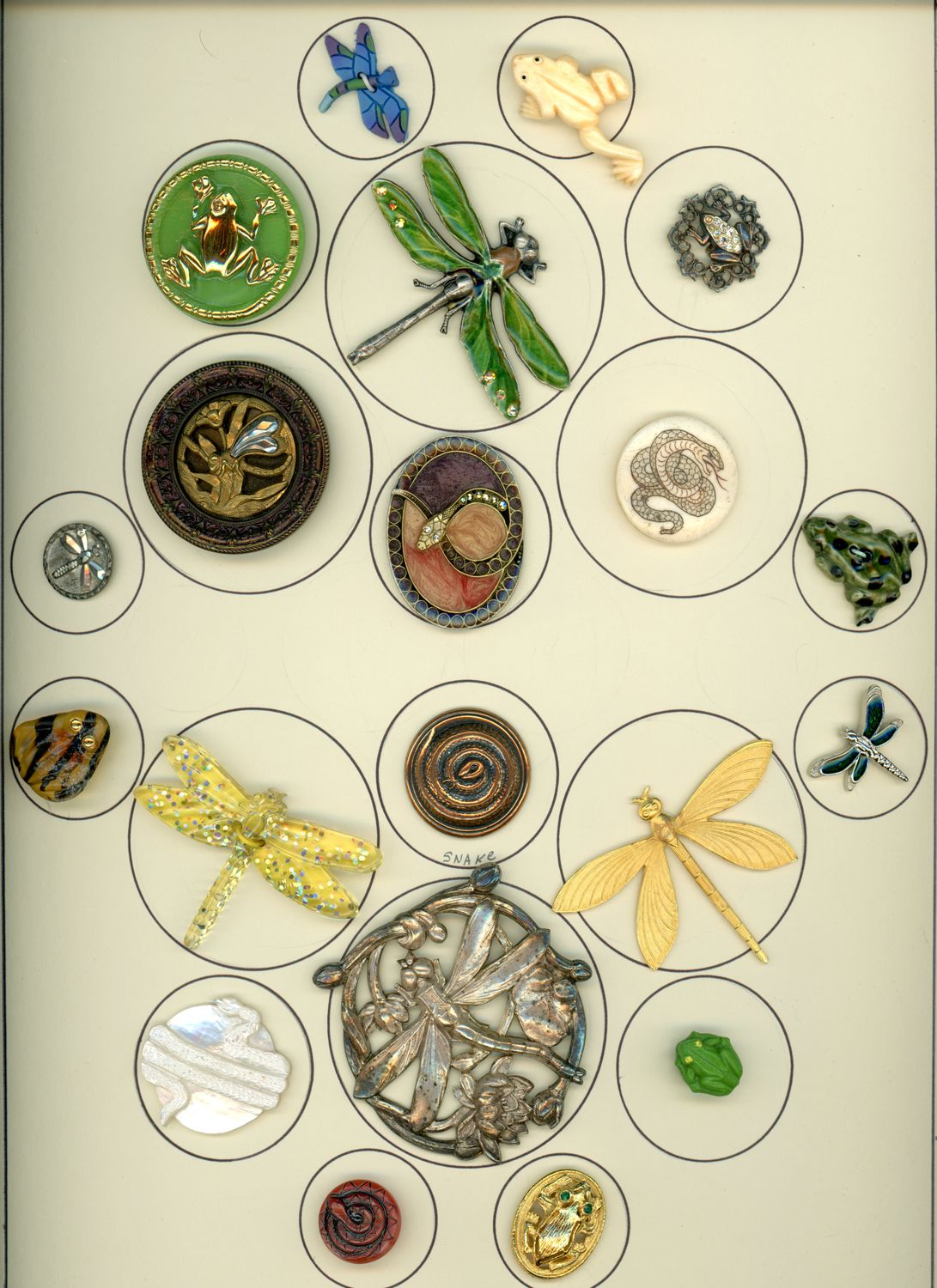 A card of Dragonflies and Snakes including Pearl!