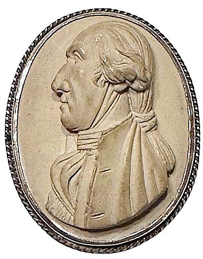 An incredible very large oval Lava Cameo Button!