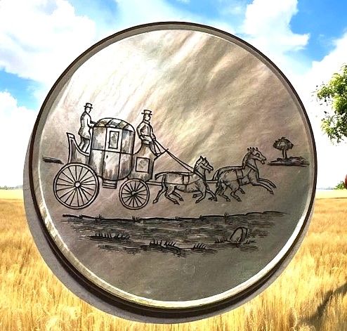 A very rare extra large Coachmen&#39;s pearl button in metal!
